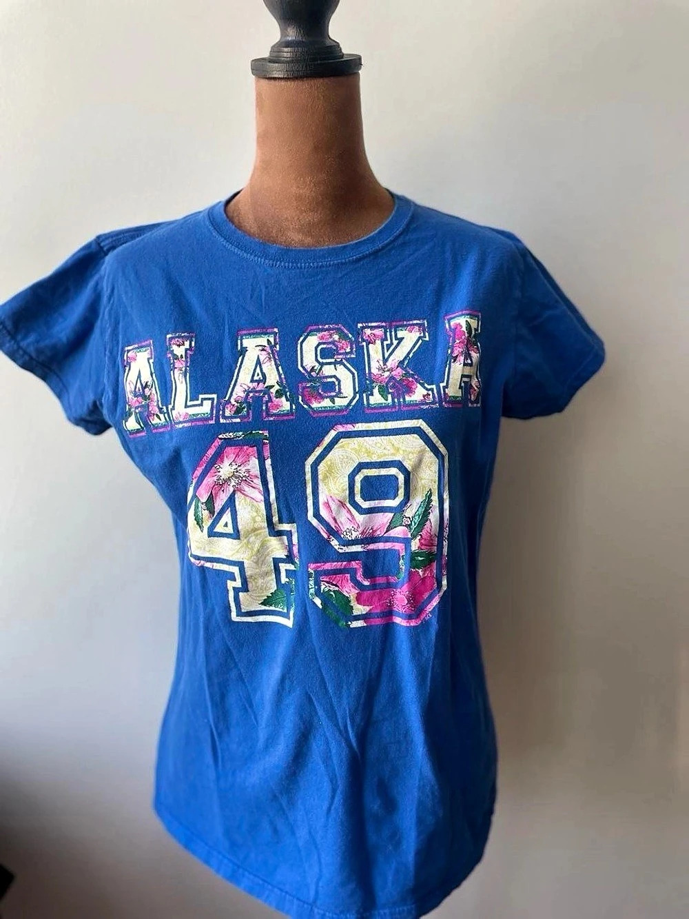 Gildan Graphic Alaska 49 Short Sleeve Tee in Blue Large